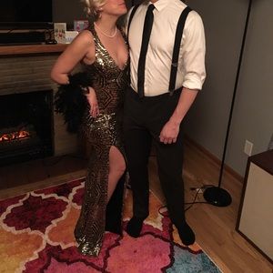 Sexy and glamorous gold sequined dress